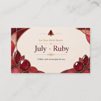 July Ruby Birthstone Shop Card Visitenkarte