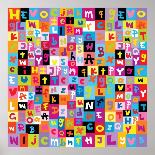 Jumble Alphabet Pattern Poster (Vorne)
