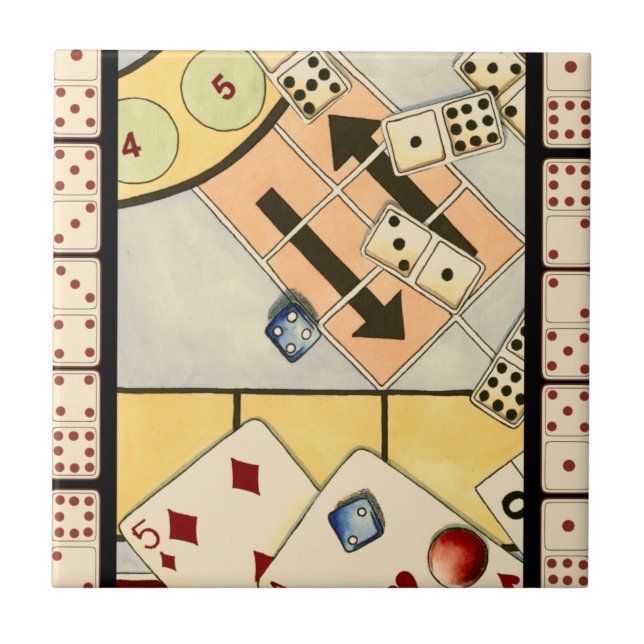Jumbled Assortiment of Games of Chance Fliese (Vorderseite)
