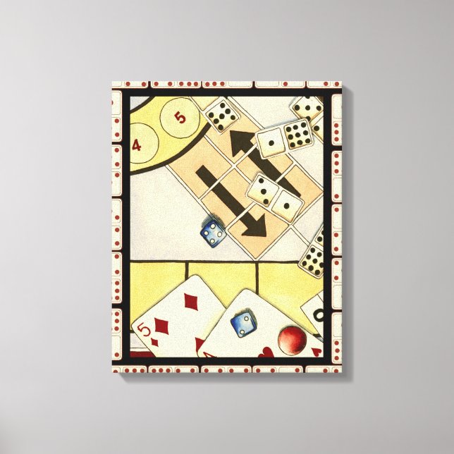 Jumbled Assortiment of Games of Chance Leinwanddruck (Vorderseite)
