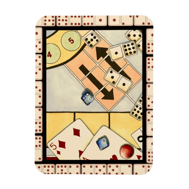 Jumbled Assortiment of Games of Chance Magnet (Vertikal)