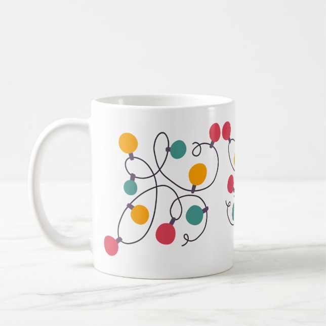 Jumbled Christmas Holiday Light Bulbs Kaffeetasse (Links)