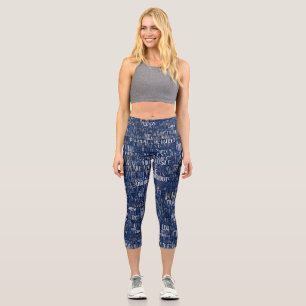 Jumbled-Wörter unvorhersehbare Capris-Leggings Capri Leggings