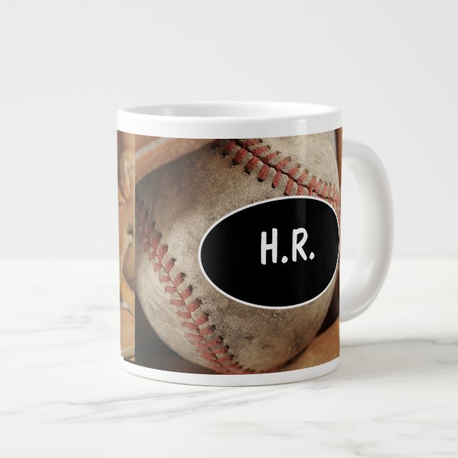 Jumbo-Baseball-Kaffeepause Jumbo-Tasse (Vorderseite Rechts)