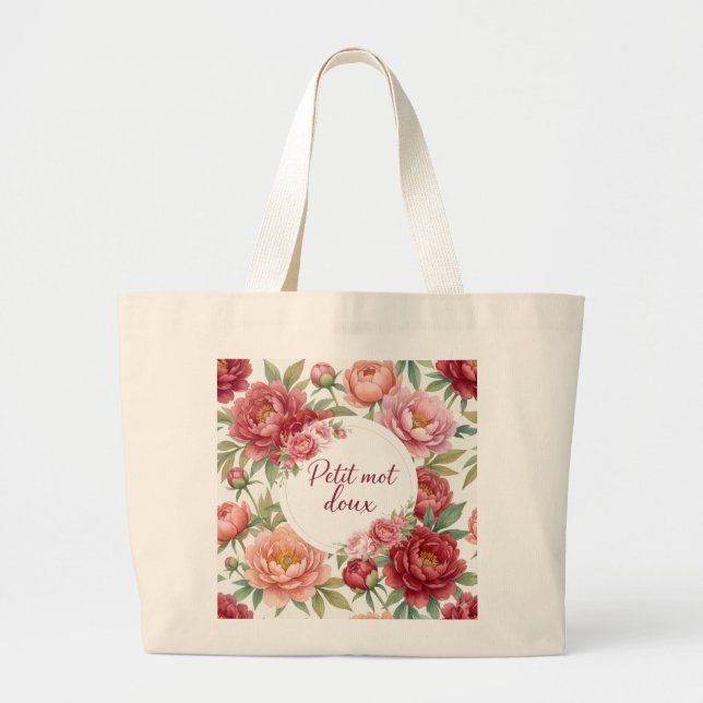 Jumbo-Blumen-Tasche peony – Großformat Jumbo Stoffbeutel (Vorne)