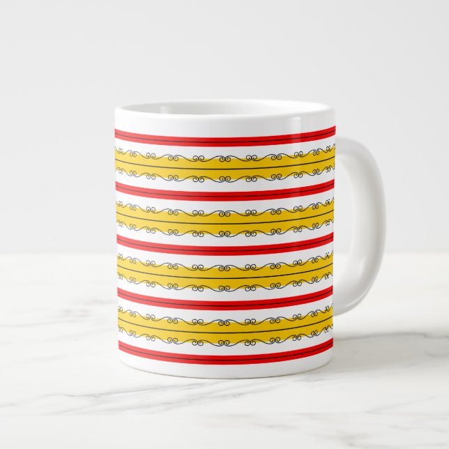 Jumbo der Tasse Spanischer Streifen (Vorderseite Rechts)