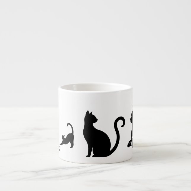 Jumbo-Espresso-Tasse, 170ml, Katzen Espressotasse (Vorderseite)