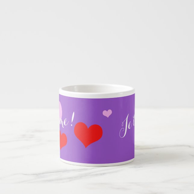 Jumbo-Espresso-Tasse, Je t'aime! - Ich liebe Dich Espressotasse (Vorderseite)