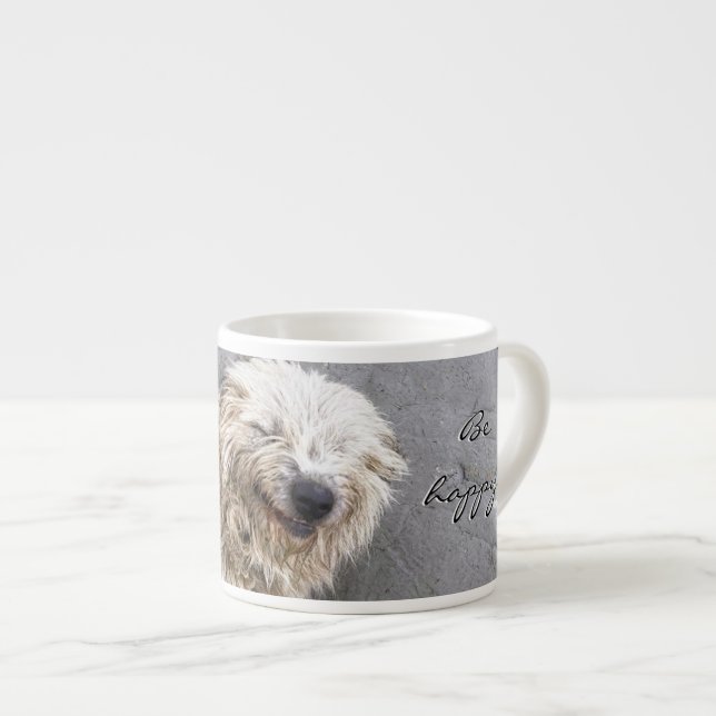 Jumbo-Espresso-Tasse mit fröhlichem Hund und  ... Espressotasse (Vorderseite Rechts)