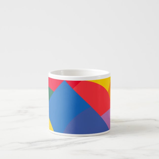 Jumbo-Espressotasse, bunte geometrische Flächen Espressotasse (Vorderseite)