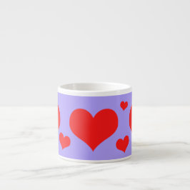 Jumbo-Esspresso-Tasse, mit roten Herzen Espressotasse