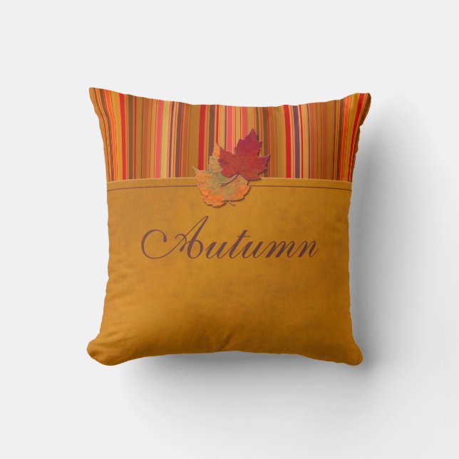 Jumbo Feuilles d'automne et Coussins de rayures (Recto)