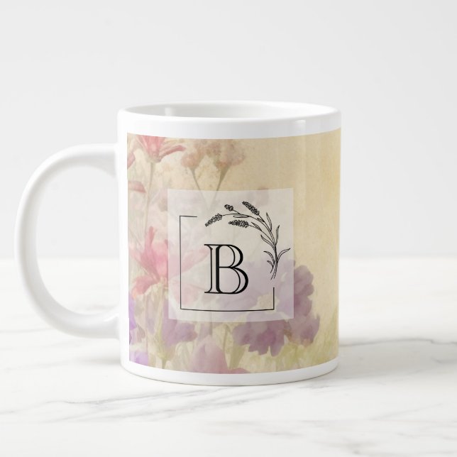 Jumbo für die personalisierte Anfangsmonogramm Jumbo-Tasse (Links)