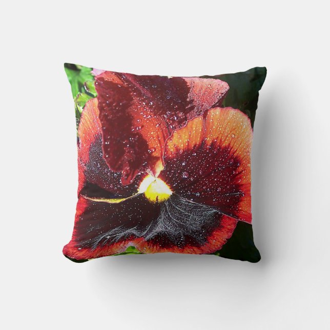 Jumbo Giant Pansy Blume Pillow Kissen (Vorderseite)