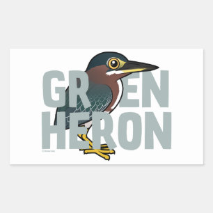 Jumbo Green Heron Rechteckiger Aufkleber