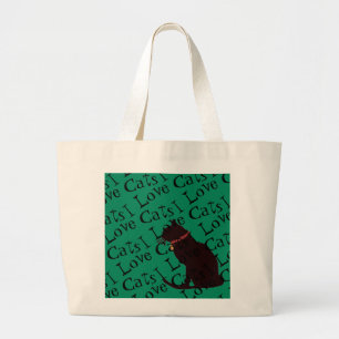 Jumbo I Liebe Cats Green Graphic Tasche