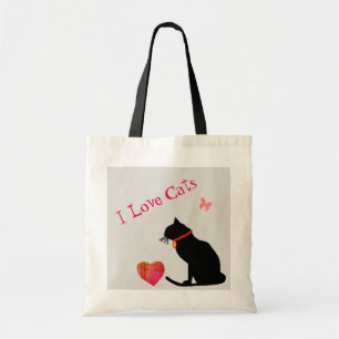 Jumbo I Liebe Tasche von Katzen rot und weiß