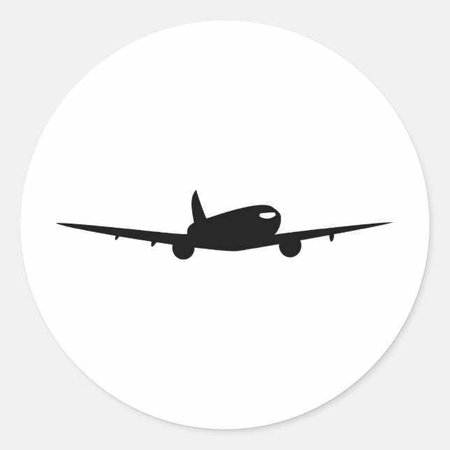 Jumbo Jet Runder Aufkleber (Vorderseite)