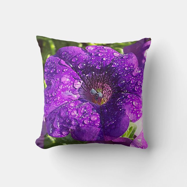 Jumbo Lila Petunia Blume Pillow Kissen (Vorderseite)
