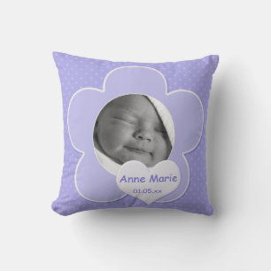 Jumbo Lila Polka Dot Baby Foto Pillow Kissen