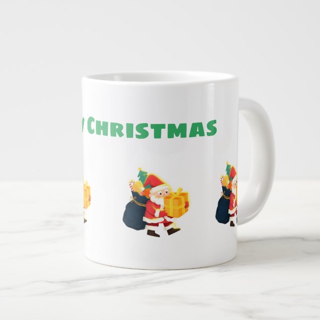 Jumbo Merry Weihnachtswünsche Printspezialität Jumbo-Tasse (Vorderseite Rechts)