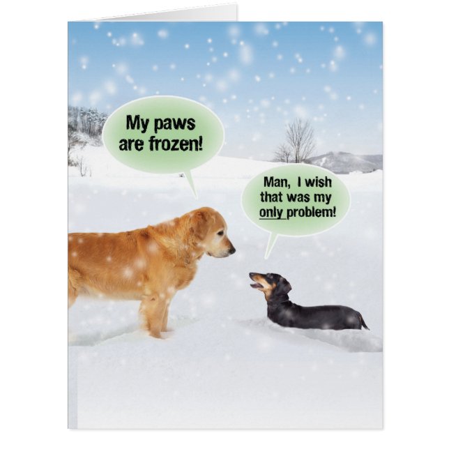 Jumbo Mes pattes sont congelées Carte de Noël (Devant)