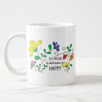 JUMBO Mug 20 oz.  Whimsical Floral Design Jumbo-Tasse