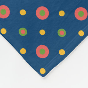 Jumbo Polka Dots auf Navy Blue Fleece Blanket