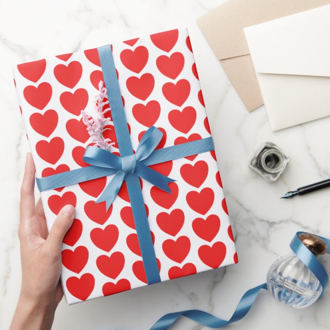 Jumbo Red Heart Pattern Valentine's Geschenk Geschenkpapier (Schenken)