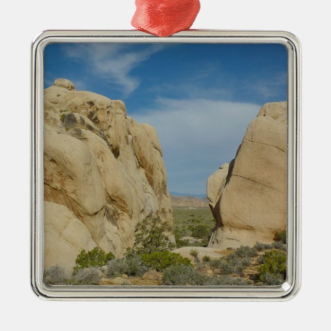 Jumbo Rocks im Joshua-Tree-Nationalpark Ornament Aus Metall (Vorne)