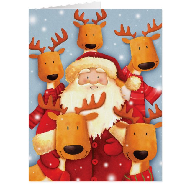 Jumbo Santa Selfy Weihnachtskarte (Vorderseite)