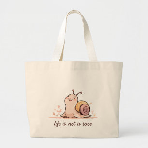 Jumbo-Schneckendesign-Tasche Das Leben ist kein Jumbo Stoffbeutel