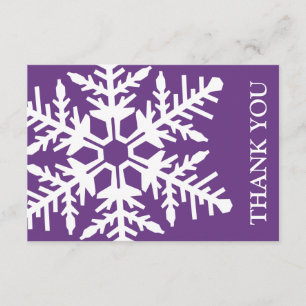 Jumbo Snowflake Dankeschön-Karte (dunkel Lila/weiß Einladung