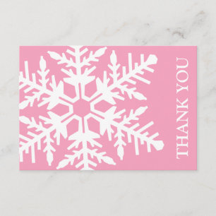 Jumbo Snowflake Dankeschön-Karte (Rosa / Weiß) Einladung