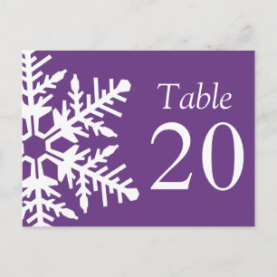Jumbo-Snowflake-Tischnummern (dunkel Lila/weiß) Postkarte