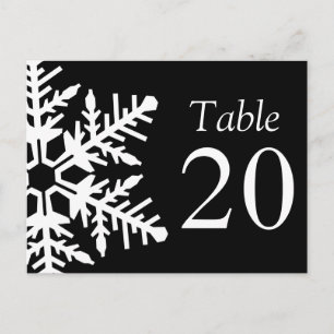 Jumbo-Snowflake-Tischnummern (schwarz / weiß) Postkarte
