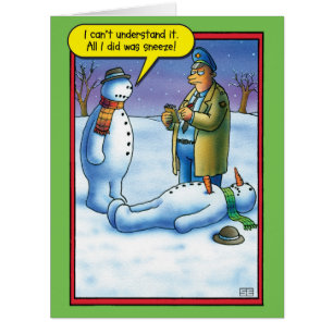 Jumbo Snowman éternuer la carte de Noël