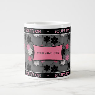 JUMBO SOUP MUG - PINK/SCHWARZ/SILBER Jumbo-Tasse