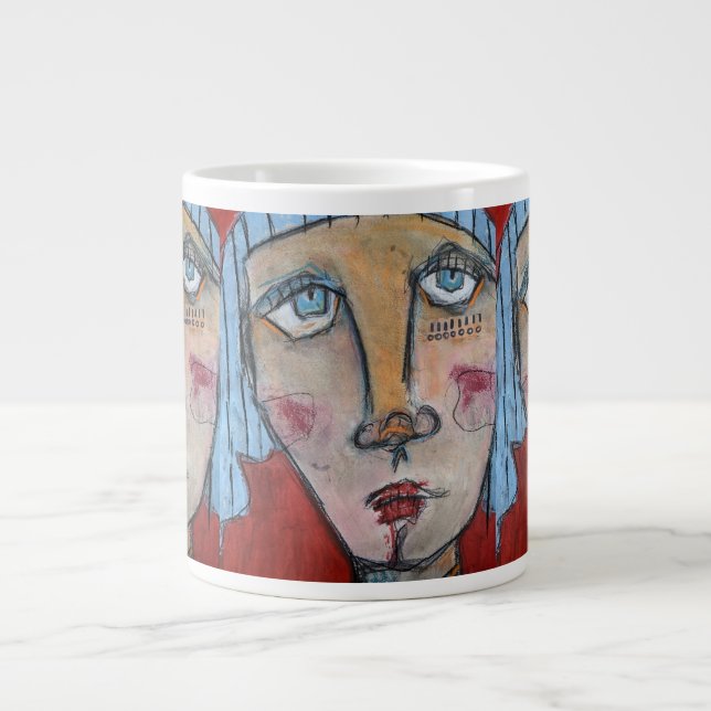 Jumbo-Tasse - Blau (Vorderseite)
