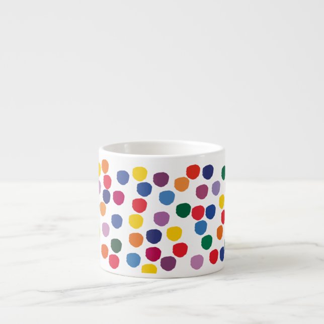 Jumbo-Tasse Espressotasse mit bunten Punkten (Vorderseite)