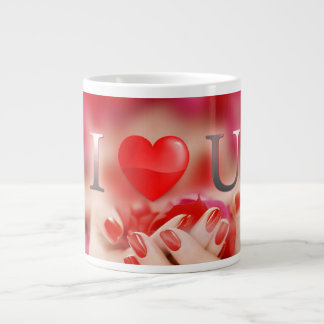 Jumbo-Tasse mit Liebe-Design