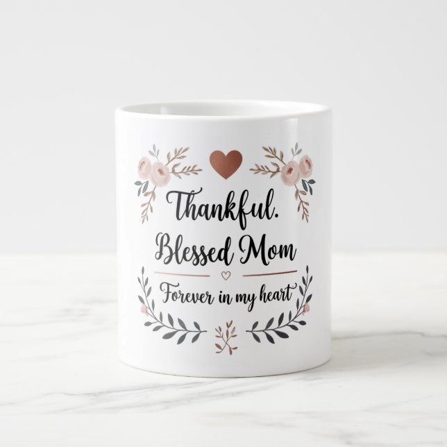 Jumbo-Tasse mit Rose-Skript (Vorderseite)
