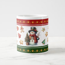 Jumbo-Tasse mit Schneemann und Weihnachtskeksen