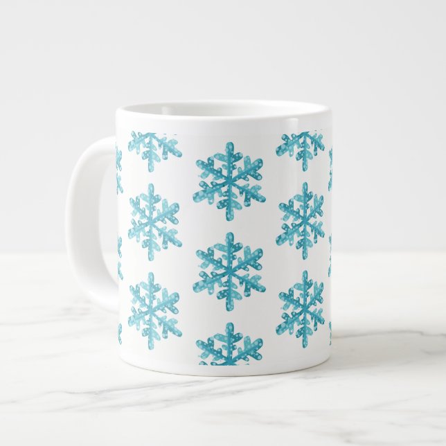 Jumbo-Tasse-Schneeflocken Jumbo-Tasse (Vorderseite Links)