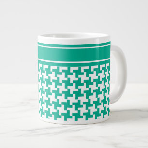Jumbo-Tasse, Smaragdgrüner Dogzahnkahn-Karo Jumbo-Tasse