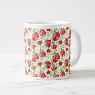 Jumbo-Tasse-Vintage Rote Rosen Jumbo-Tasse