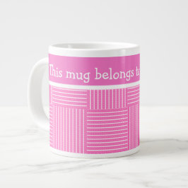 Jumbo-Tasse zum Personalisieren: Rosa und Weiß