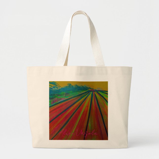 Jumbo Tote Bag with Artwork titled "Alaska Farm" (Devant)