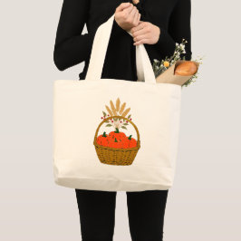 🛒 **Jumbo-Tragetasche Kürbisse & Weizenkorb** Jumbo Stoffbeutel