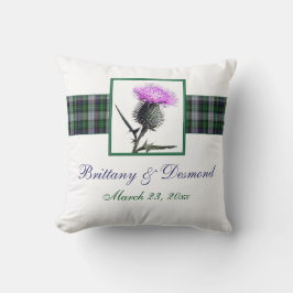 Jumbo Vert, Violet, Tartan blanc, Coussin de chard